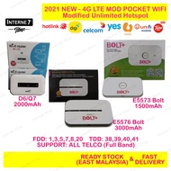 2021 NEW LTE 4G POCKET MOBILE WIFI Q7 D6 E5573 E5576 BOLT MODIFIED UNLIMITED HOTSPOT MIFI MODEM aka 