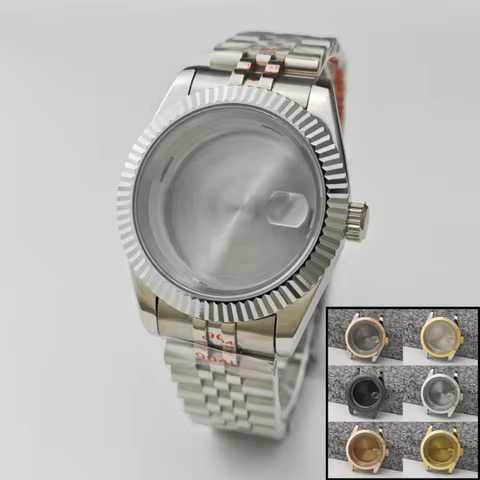 41mm Fluted Bezel Watch Case Suitable For Date-day Datejust Seiko NH35/ETA2824/Miyota8285 Automatic 