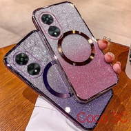 Casing OPPO A17K A17 A98 A1 Pro A2 Pro A2 5G Plating Glitter Phone Case Silicone Shockproof Cover New Design Wireless Magnetic Charging Clear Cases