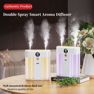 Automatic Wall Mounted Aroma Diffuser Double-Spray Incense Machine Timed Diffuser Scent Spray Digital Display Rechargeable Air freshener Pure natural room essential oil Suitable for bedrooms/families/living rooms/bathrooms