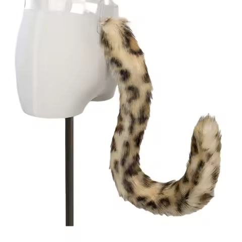 Adult Teens Wolf Tail Long Faux Furs Cat Leopard Costume Tail Halloween Christmas Party Cosplay Cost