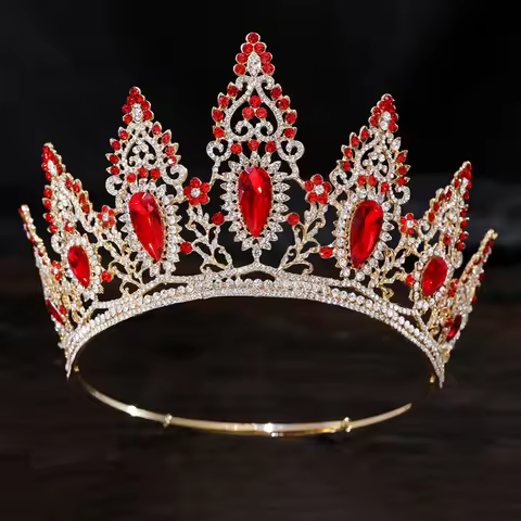Large Crystal Bridal Tiara Crown Wedding Hair Jewelry Headdress for Queens Princess Pageant Miss Uni