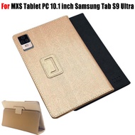 For MXS Tablet PC 10.1 inch Samsung Tab S9 Ultra Android 12.0 Silk Pattern Stand Flip Cover MXS Tablet PC 10.1inch Samsung Tab S9 Ultra Android 12.0 Tablet Protective Case