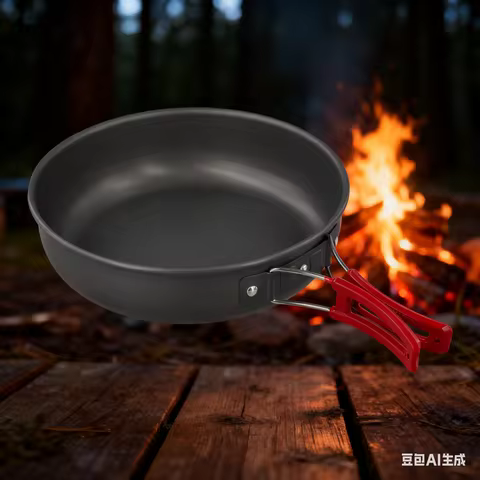 Outdoor Wok Camping, Picnic Cooking Utensils Portable Folding Large Frying Pan Frying Plate Non-stic