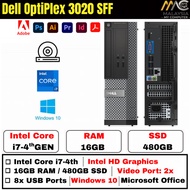 Dell OptiPlex 3020 SFF Desktop PC Intel i3/i5/i7 4th Gen - 8GB RAM - 256GB - Windows 10 Pro (USED)