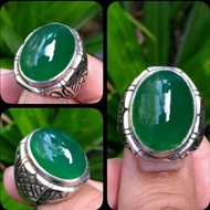 cincin batu hijau garut natural ring perak bali