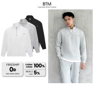 BTM EDGE Long-Sleeved Sweatshirt, soft, thick felt fabric, regularfit form, zip neck, active hip poc