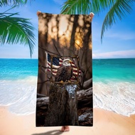 Style Independent Japanese Flag Beach Towel Retro Eagle Flag Beach Towel Digital Beach Bath Towel KP