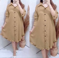 TUNIK WANITA REMPEL BAWAH TERBARU TUNIK POLOS REMPEL JUMBO 3XL LD 120 CM