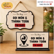 Hanging, glued, tabletop form - Calling Piece and payment board at the counter in hanging or glued f