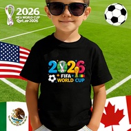 2026 Hot Sale 2026 World Cup Children's T-Shirt 220g Pure Cotton Boys Girls Children Campus 60329-13