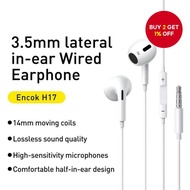 H17 Wired Earphones Encok Lateral In-Ear Earbuds with Microphone, 3.5mm Jack, HiFi Noise Cancelling 