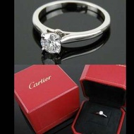 出清降了喔！ Cartier GIA 經典1895  0.27ct F VS2 PT950鉑金 四爪 單鑽石婚戒 戒指 雙證書(Catier + GIA證書)