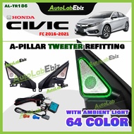 Honda Civic FC 2016-2021 - A-Pillar Tweeter Refitting with Ambient Light Automotive Car