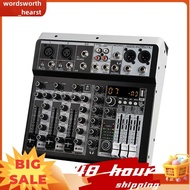 4 Channel Audio Mixer Sound Mixing Console Audio Interface USB Sound Card for Studio Stage DJ Home