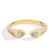 MINTYBOX Pear Shape Lab Grown Diamond Ring 0.5CT S925 Silver Moissanite Rings For Women 18k White Go