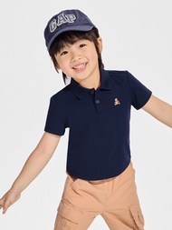 男幼童裝|小熊刺繡短袖POLO衫-海軍藍
