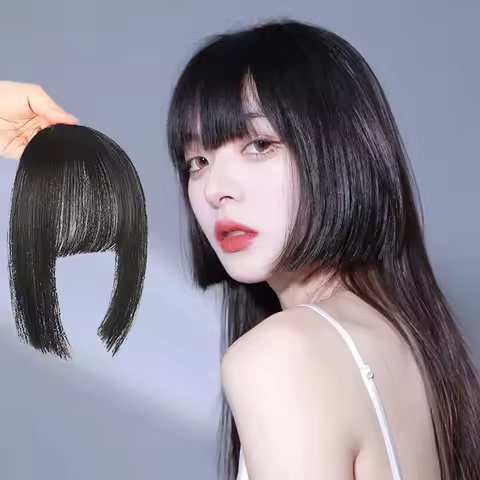 New False Hair Bangs Hair Extension Clip In Bangs Fake Fringe Natural Clip In High Temperature Hime