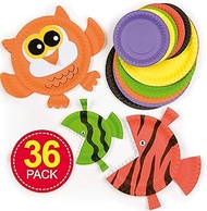 Baker Ross Ltd Paper Plates in Multiple Colors | Value Pack 2 Sizes: 6.3 inches (16cm) & 9.4 inches 