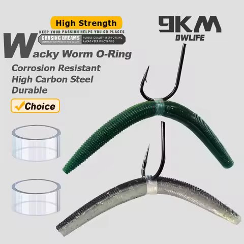 9KM 200~210Pcs Wacky Worm O'Rings for Wacky Rigging Senkos Soft Plastic Worms Stickbaits, Silicone B