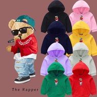 Kids Sweater Hoodie Kids Jacket Unisex Bear Rapper Age (1-6 Years)