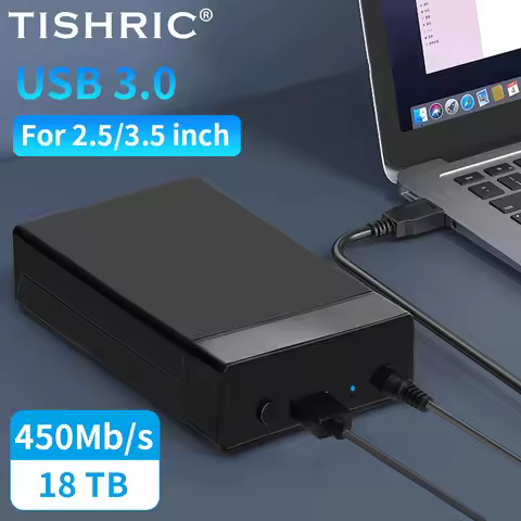 TISHRIC 2.5/3.5 Inch Hard Disk Enclosure/Case/Box/Housing SSD Sata To Usb 3.0 External Hard Drive Ca