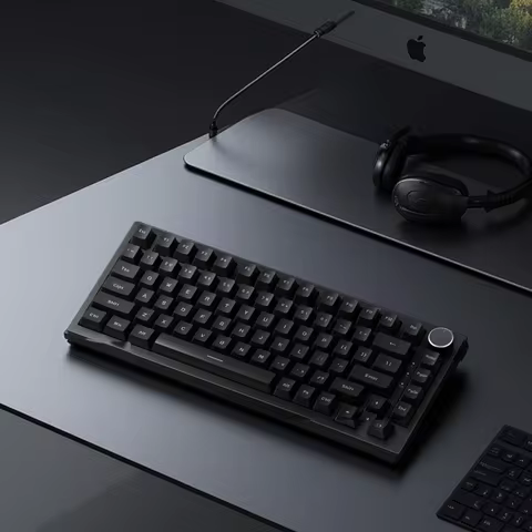 AJAZZ AK820 Wired With Rotary Volume Buttons Hot-Swappable Keys For Office And Home Mechanical Keybo