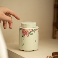Peony Ceramics [Matcha/Tea] Storage Jar Tea Jar Tea Storage Moisture-Proof Portable Sealed Jar