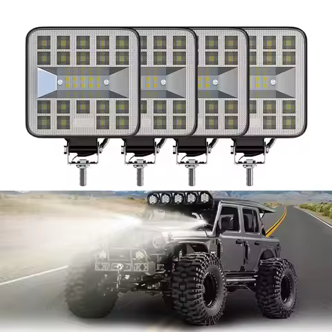 Car LED Work Light Combo Beam 3030 SMD 87 Watts Super Bright Flood Spot 6500K DC 12-24 Volts Spotlig