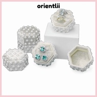 ORIENTLIIY Elegant Jewelry Box, 2/3 Slots Hexagon Ring Box, Fashion with Detachable Lid Wedding Deco
