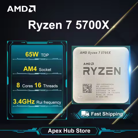 AMD Ryzen 7 5700X 3.4GHz 8-Core 16-Thread L3=32M 7NM DDR4 R7 5700X Processor 65W Socket AM4 No Fan