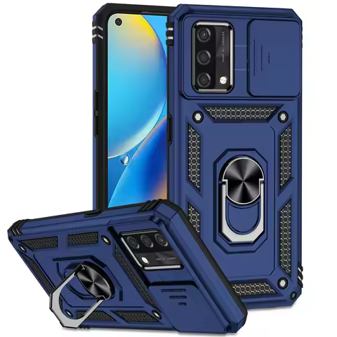 Ring Stand Cover For OPPO A74 4G Armor Anti-fall Coque Camera Protection Phone Case For oppo a74 4g 