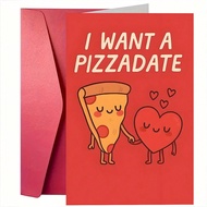 1pc, Fun Pizza Love Card For Couples - "I'd Like To Pizza" Envelope-Style Card With Playful Pizza An