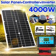 4000W Solar Power Panel with 30A Controller 12V-220V Inverter Kit Solar Panel Battery Charger for Ho