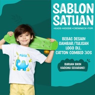 Kaos Custom Bebas DTF Custom Tulisan Gambar Logo Foto Unisex Tersedia Lengan Panjang Pendek / Sweate