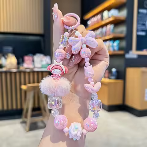 Sanrio Melody Hello Kitty Kuromi Cinnamorol Mobile phone case chain camera hanging decoration hand d