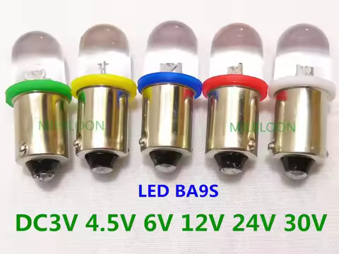 5pcs BA9S LED Indicator bulb License plate bulb 24v ba9s 3v led ba9s 6v Instrument bulb 4.5v 12v ba9
