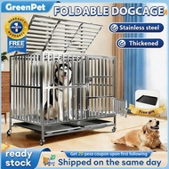 Dog Cage Stainless Dog Cage For Shih tzu Dog Cage With Poop Tray Foldable Dog Cage Large Dog Cage