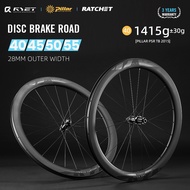 2023 RYET Carbon Wheels Disc Brake 700C Road Bike Wheelset 36T Ratchet CenterLock Hubsets Carbon Rim