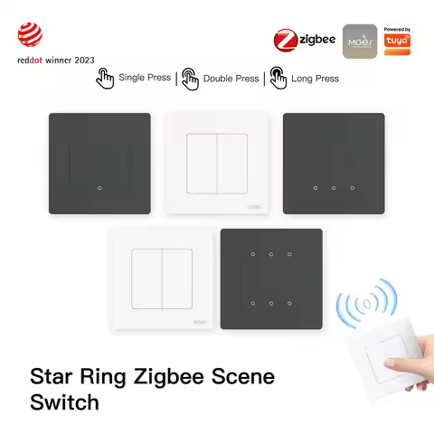 MOES Star Ring Scene Switch 4 way Wall/Hand-held ZigBee3.0 Portable Handle Remote Control Smart Life
