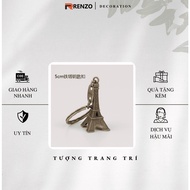 RENZO vintage decorative metal Eiffel Tower model keychain