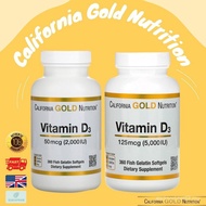 Ready to ship California Gold Nutrition Vitamin D3 125 mcg 2,000 IU / 5,000 IU AKZZ