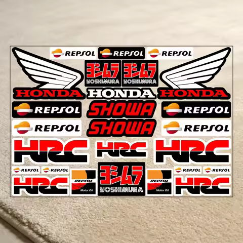 Honda Motorcycle Decoration Reflective Stickers Waterproof Scooter Helmet Decals HRC Modification Ac