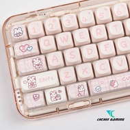 PBT Snack rabbit keycap cute cartoon PINK Rabbit cartoon animal theme MOA height sublimation Dye sub