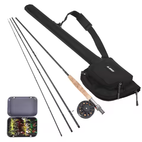 9ft Fly Fishing Rod and Reel Combo with Carry Bag Complete Starter Package Fly Fishing Kit Fly Fishi