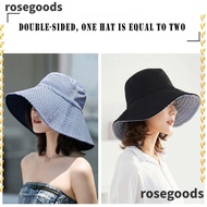 ROSEGOODS1 Bucket Hat Summer Panama Hat UV Protection Foldable Sunshade Hat