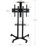 มีชั้นวางของ! ขาตั้งทีวี ขาแขวนทีวี ขาทีวีตั้งพื้น รุ่นหนาพิเศษ ตั้งพื้น มีล้อ เคลื่อนที่ได้ ปรับก้