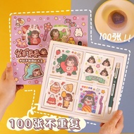 (Barang Ready) (Isi 101) Sticker Washi Tape Isi 100 + Cutter