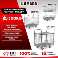 KOMADA™ 300KG Full Iron Net Trolley Iron Netting Trolley Flatbed Trolley Heavy Duty Metal Hand Troll