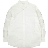 Acne Studios Crochet Shirt FN-MN-SHIR000446, Size 46, White, Long Sleeve, Circle Lace Top [Pre-owned